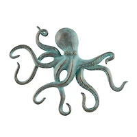 16" Blue Octopus Patina Sculpture