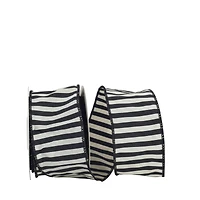 JAM Paper 2.5" x 10yd. Black Wired Silky Striped Ribbon