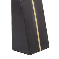 CosmoLiving by Cosmopolitan Set of 2" Black Marble Glam Bookends, 6" x 2" x 3"