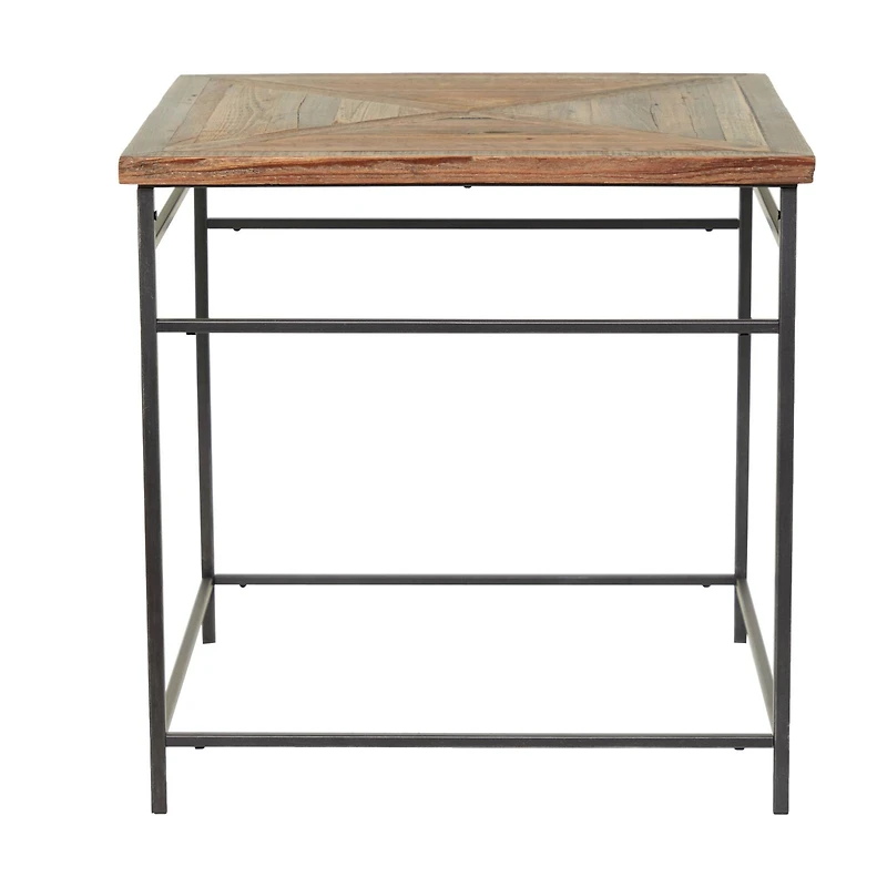 Brown Wood Rustic Accent Table 24" x 24" x 24"