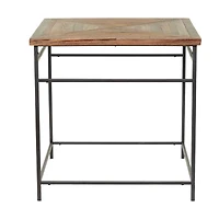 Brown Wood Rustic Accent Table 24" x 24" x 24"