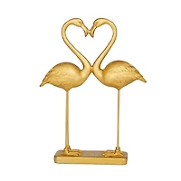 The Novogratz Gold Resin Eclectic Flamingo Sculpture 15" x 11" x 4"
