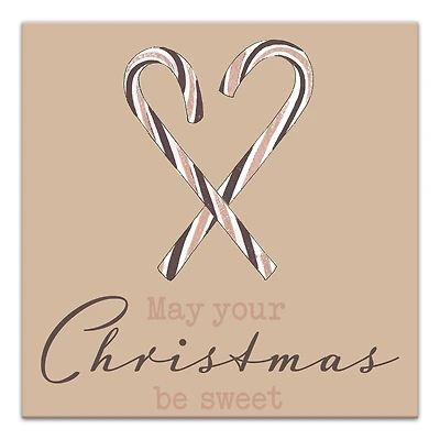 Sweet Christmas Candy Cane Canvas Wall Art