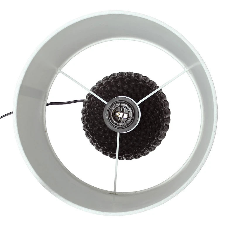 Simple Designs 20" Ceramic Purled Texture Table Lamp