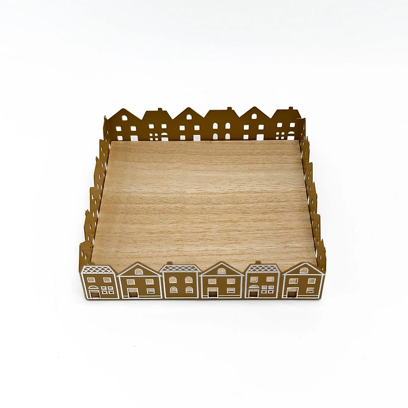 6" Brown Decorative Gingerbread House Tray by Ashland®