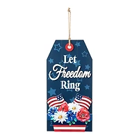 Glitzhome® 15.75" Let Freedom Ring Sign Door Hanger