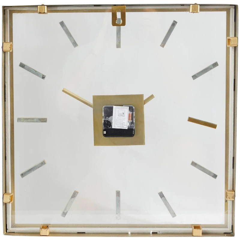 16" Gold Stainless Steel Wall Clock with Clear Face