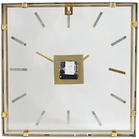 16" Gold Stainless Steel Wall Clock with Clear Face