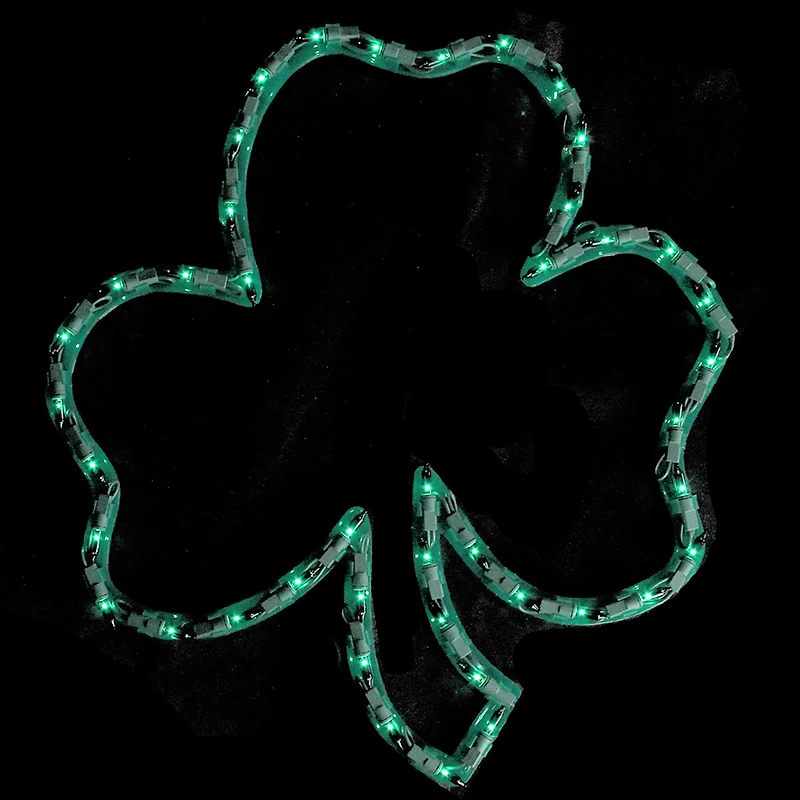 16" Lighted St. Patrick's Day Irish Shamrock Window Decoration