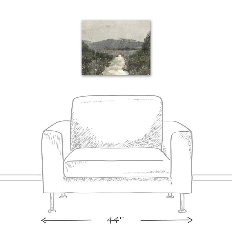 Moody Green Landscape 20" x 16" Canvas Wall Art