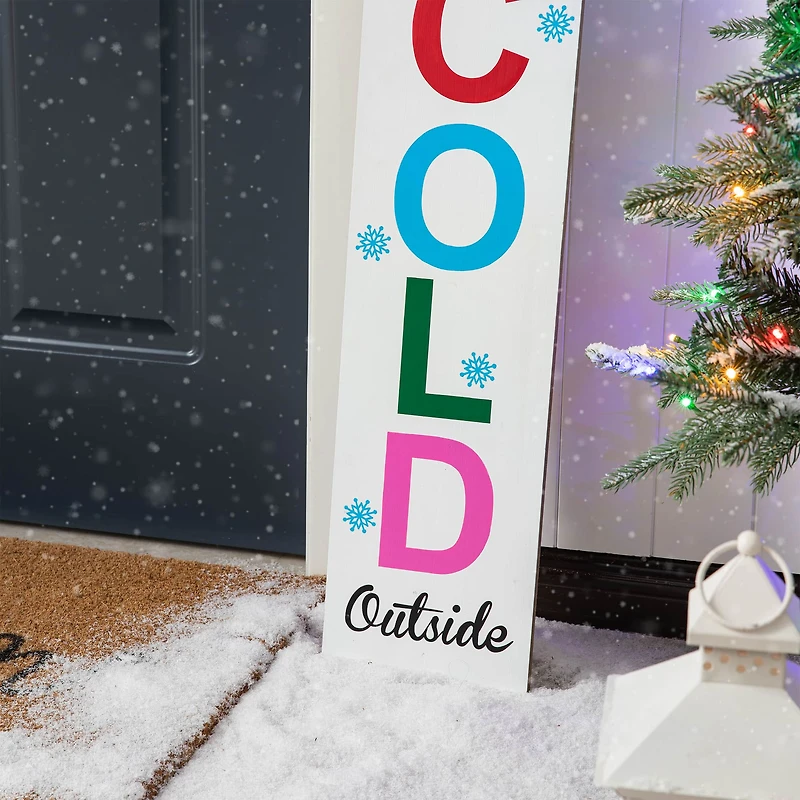 Glitzhome® 4.5ft. Wooden Snowman Porch Sign with Fabric Dangling Legs