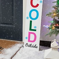 Glitzhome® 4.5ft. Wooden Snowman Porch Sign with Fabric Dangling Legs