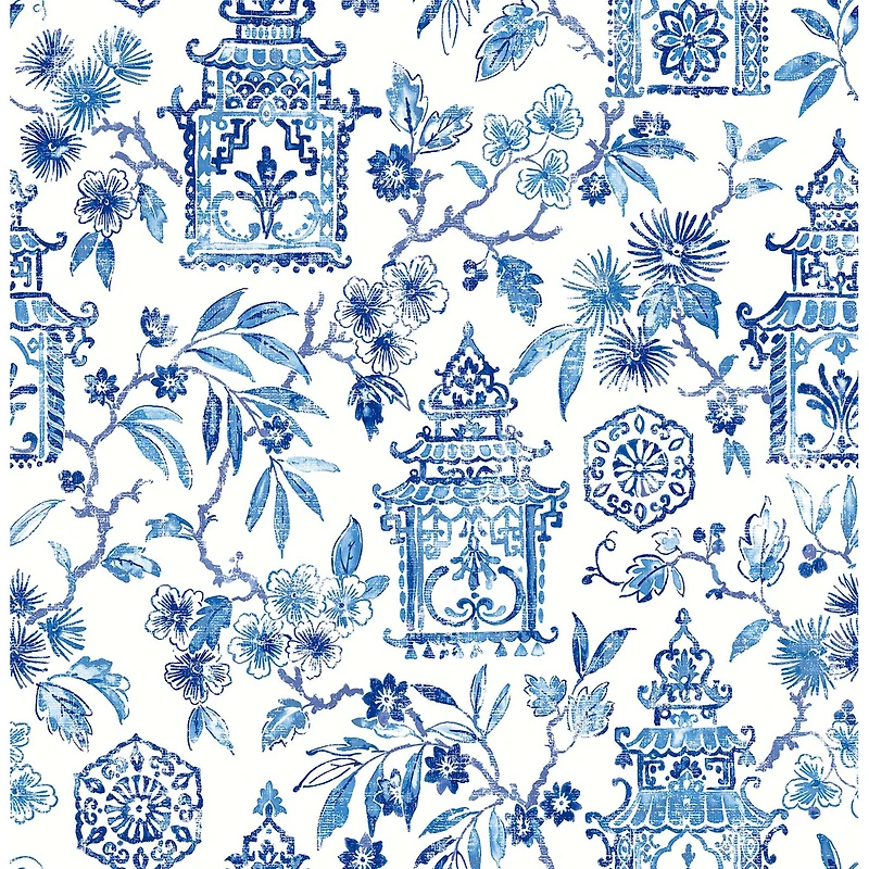 NuWallpaper Blue Danson Peel & Stick Wallpaper