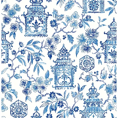 NuWallpaper Blue Danson Peel & Stick Wallpaper