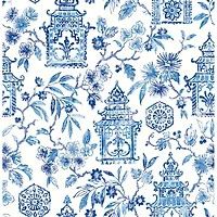 NuWallpaper Blue Danson Peel & Stick Wallpaper