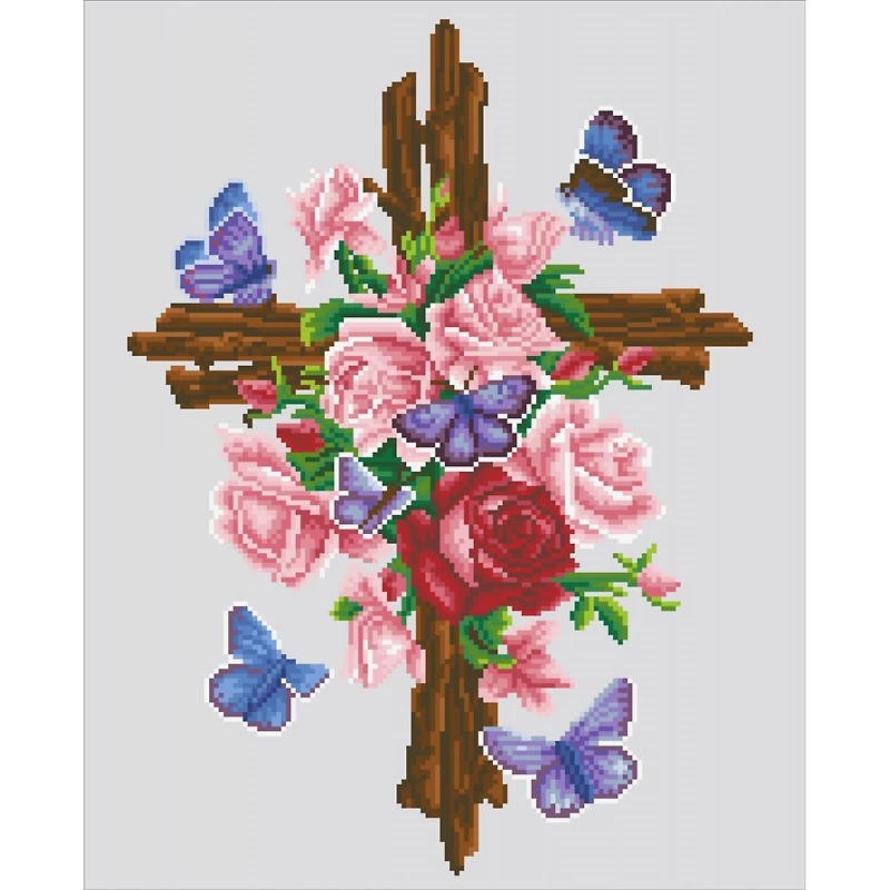 Diamond Dotz® Flower Cross Diamond Painting Artwork Kit