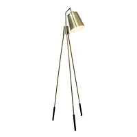 Lalia Home 5.5ft. Antique Brass Tripod Floor Lamp with Interior White Spotlight