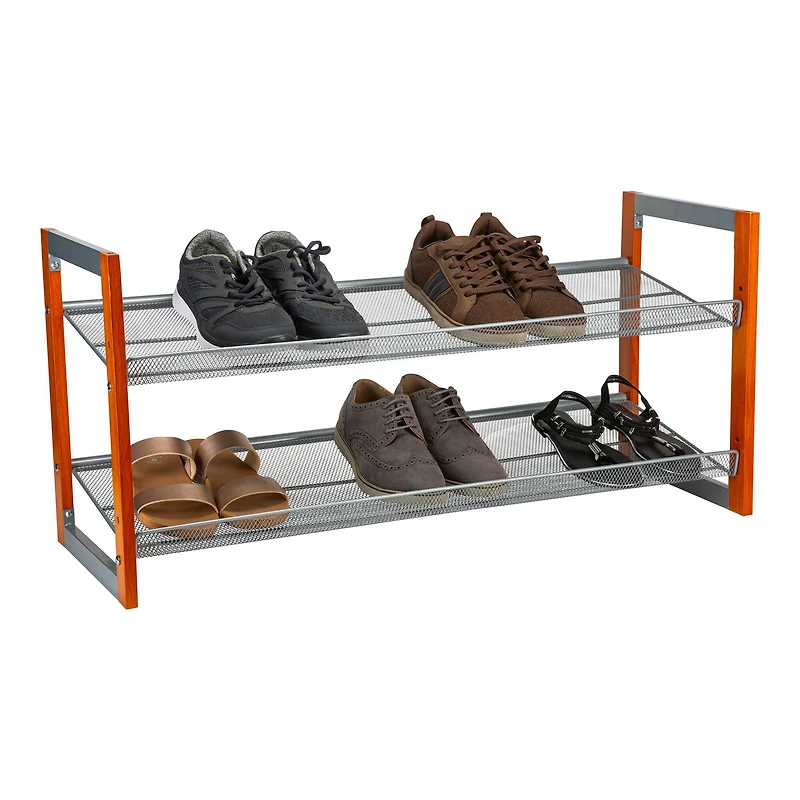 Organize It All Wooden Stackable Shoe Rack