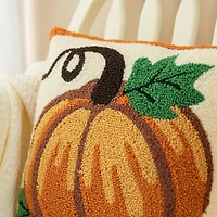 Glitzhome® 14" Fall Hooked Pumpkin Pillow