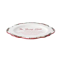 14.25" Green & Red Plaid Ceramic Giving Plate by Ashland®