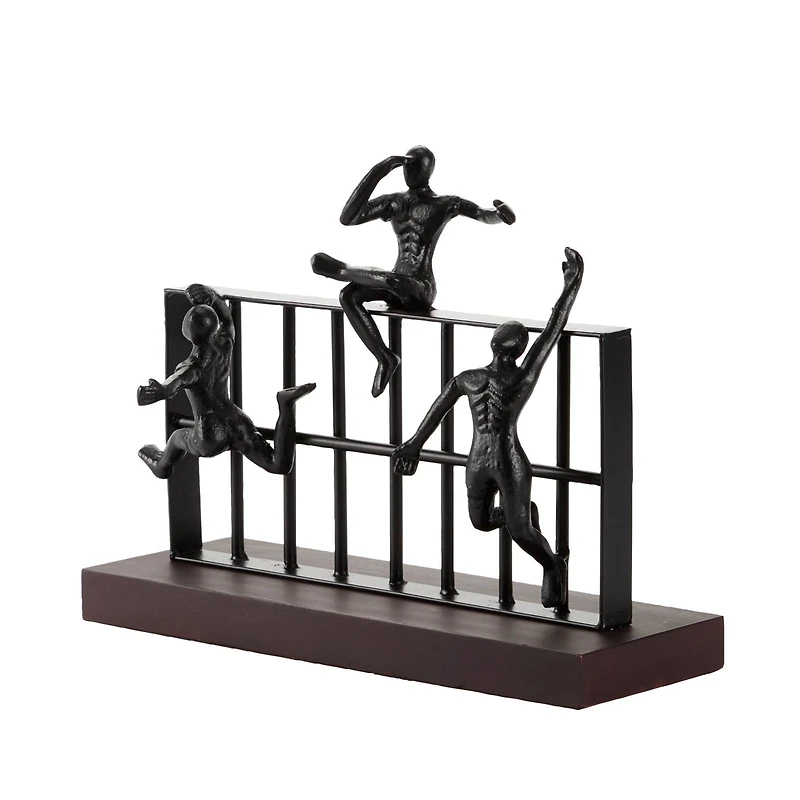 Black Metal Contemporary Sculpture, Climbing 10" x 14" x 9"