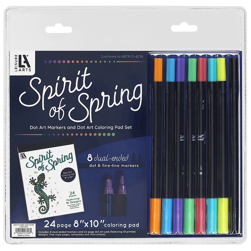 Leisure Arts® Spirit of Spring Dot Art Pad & Marker Set