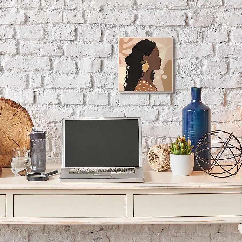 Stupell Industries Woman With Lemon Earring Wooden Wall Plaque