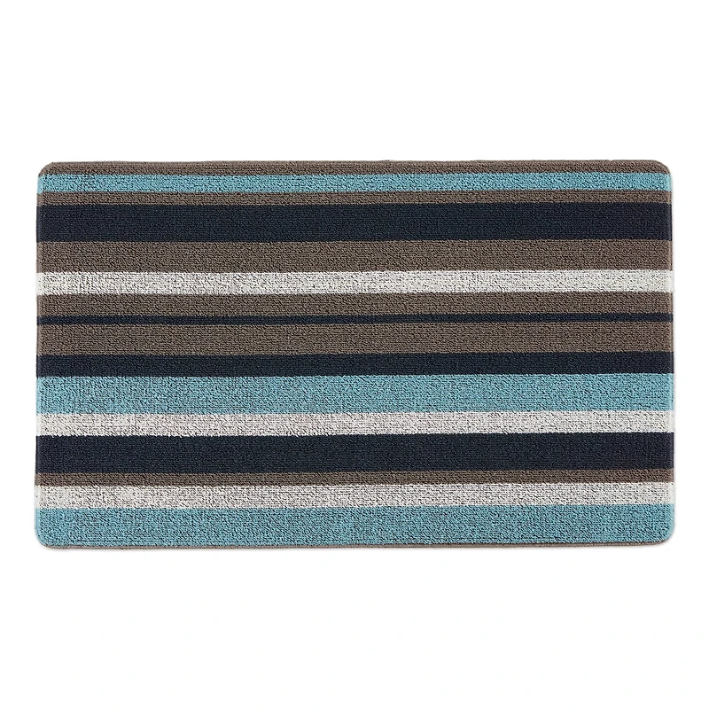Blue And Gray Stripe Tufted Loop Textilene Mat