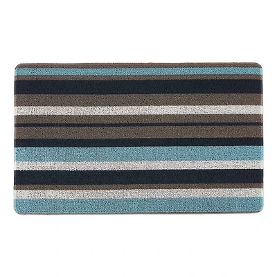 Blue And Gray Stripe Tufted Loop Textilene Mat
