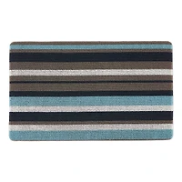 Blue And Gray Stripe Tufted Loop Textilene Mat