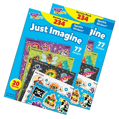 Trend Enterprises® Sparkle Stickers® Just Imagine Variety Pack, 2 Packs of 234