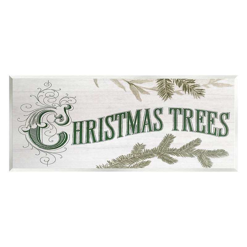 Stupell Industries Christmas Trees Ornate Letters Wall Plaque Art