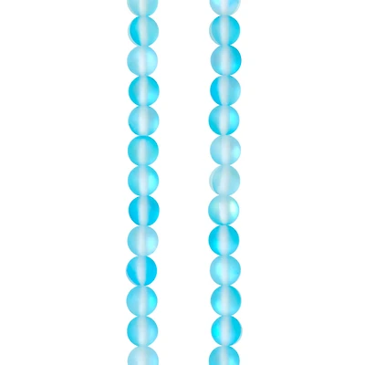 Matte Aqua Opal Glass Round Beads, 6mm by Bead Landing™