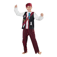 Large Red & Black Pirate Boy's Costume