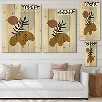 Designart - Botanical Minimalist Leaf With Abstract Shapes II