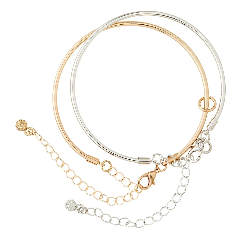 Gold & Rhodium Bangle Set by Bead Landing™