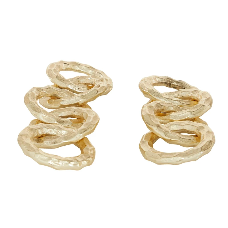 CosmoLiving by Cosmopolitan Gold Aluminum Chain Sculpture Set