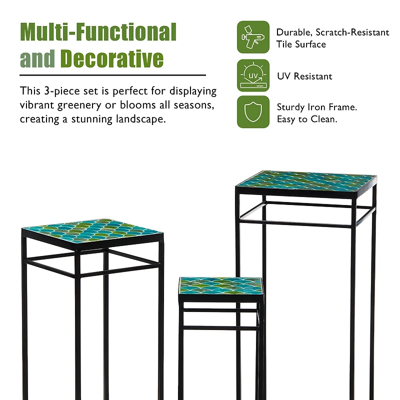 Glitzhome® Square Nesting Planter Stands Set