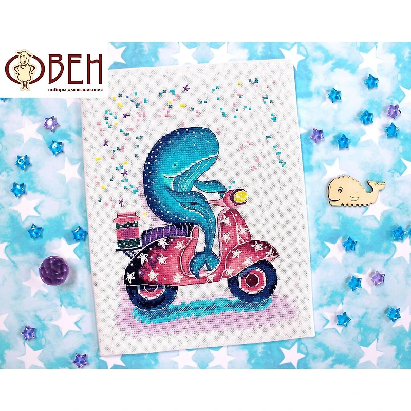 Oven Motorcyclist Cross Stitch Kit