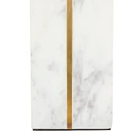 CosmoLiving by Cosmopolitan White Marble Glam Bookends, 6" x 3" x 2"