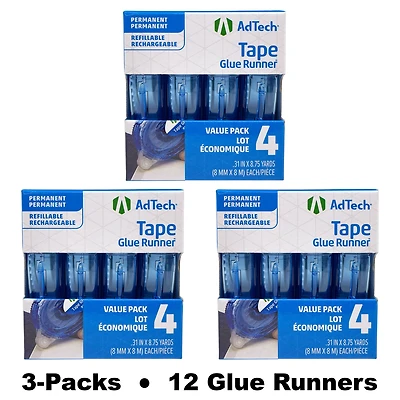 AdTech® Tape Glue Runners™, 3 Packs of 4