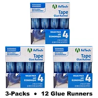 AdTech­­­­­­® Tape Glue Runners™, 3 Packs of 4