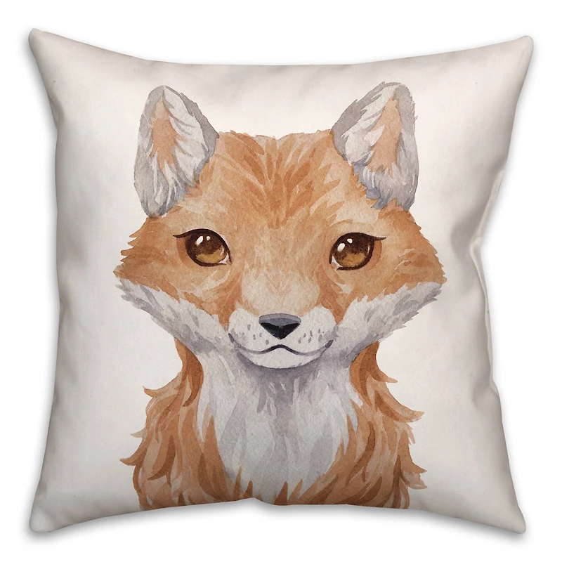 Baby Fox 18" x 18" Throw Pillow