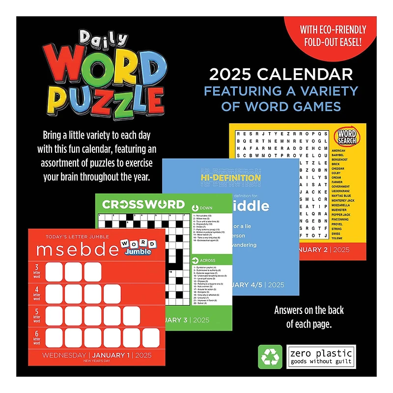 TF Publishing 2025 Daily Word Puzzle Daily Desktop Calendar