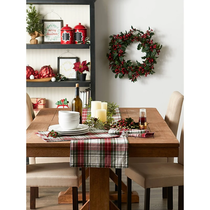 DII® 108" Christmas Plaid Table Runner