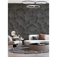 Katie Hunt Charcoal Gray Petals Wall Mural