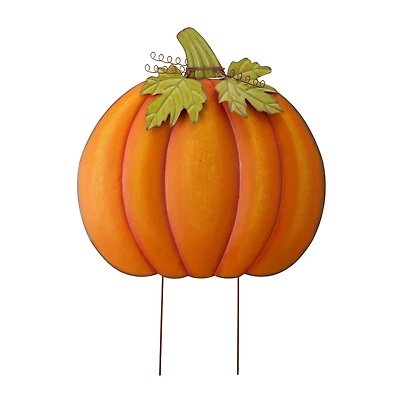 Glitzhome® 39" Fall Pumpkin Metal Yard Stake or Standing Décor