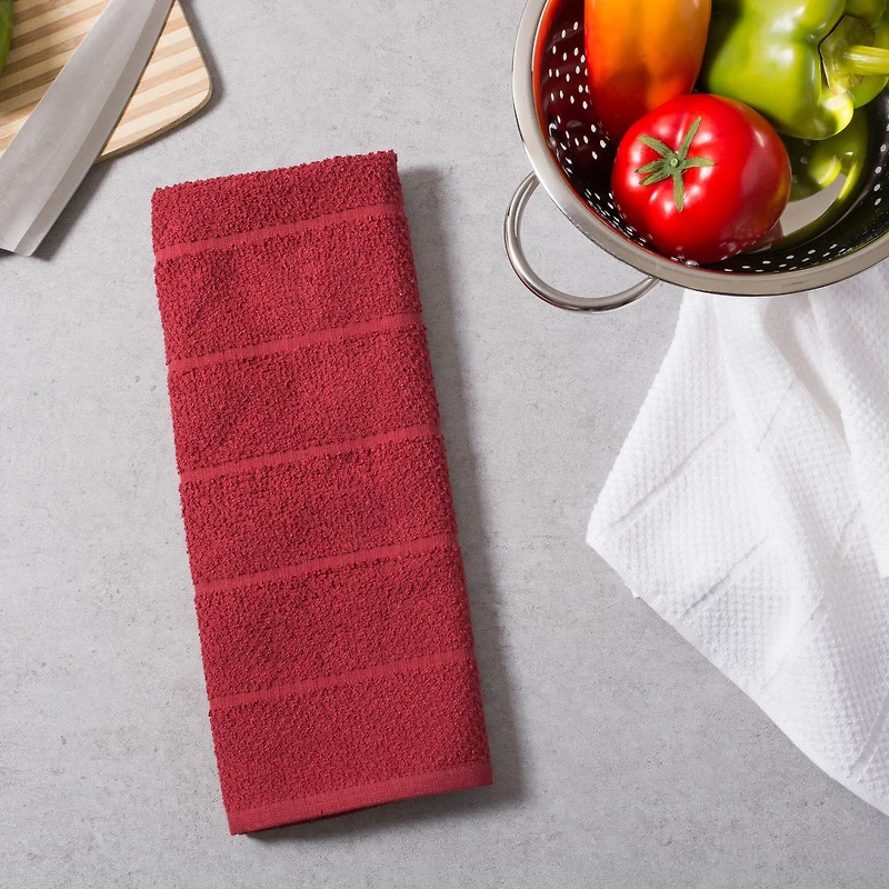 DII® Assorted Barn Red Basic Chef Terry Dishtowel (Set of 4)