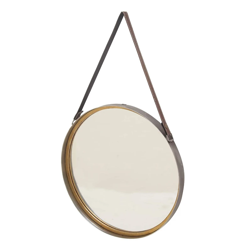 33" Gold Modern Metal Wall Mirror