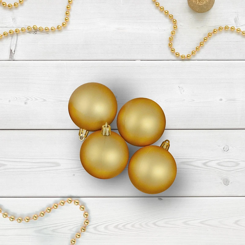 60ct Matte Vegas Gold Shatterproof Ball Ornaments